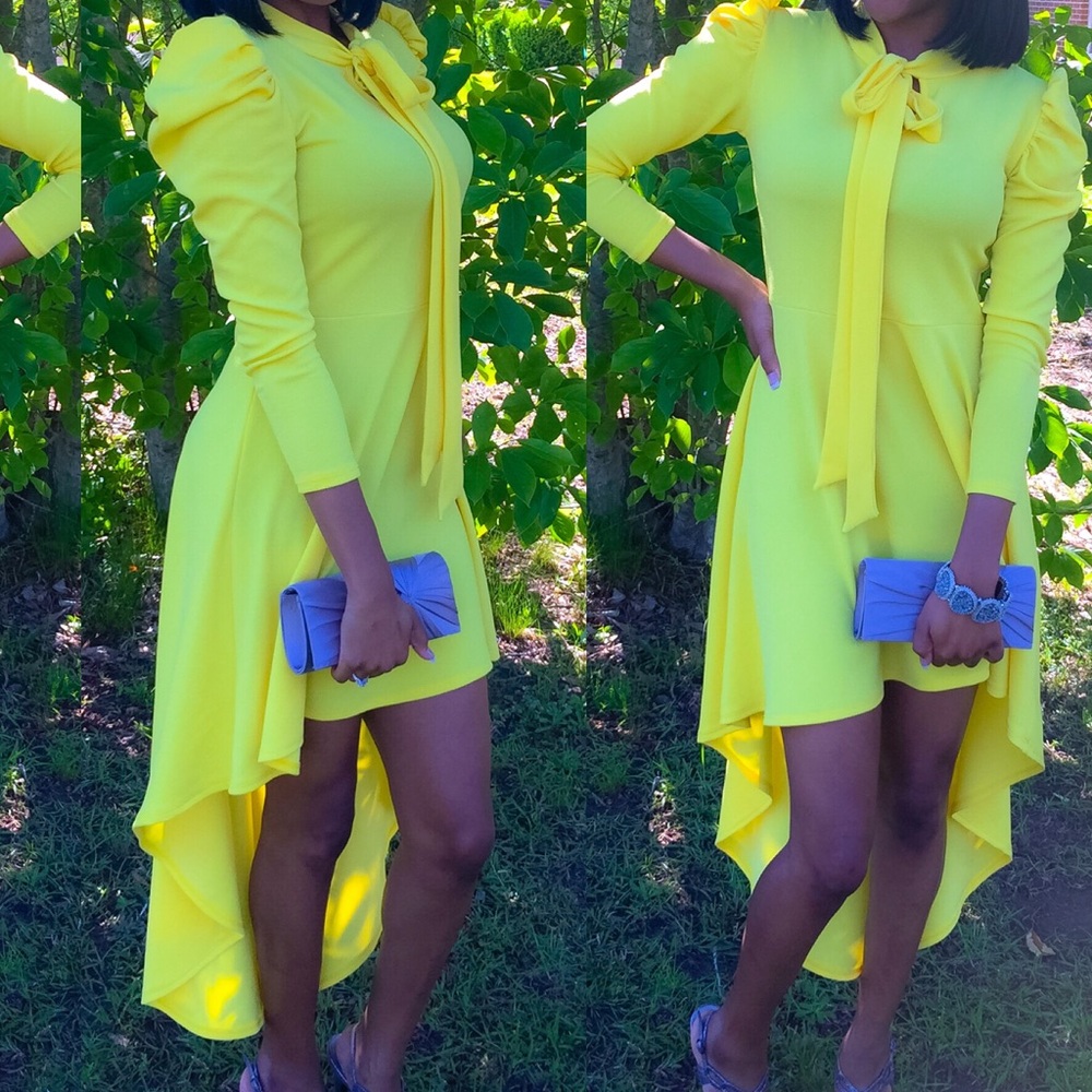 Yellow high low dress